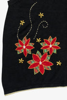 Vintage Poinsettia Ugly Christmas Vest (2000s)