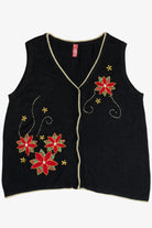 Vintage Poinsettia Ugly Christmas Vest (2000s)
