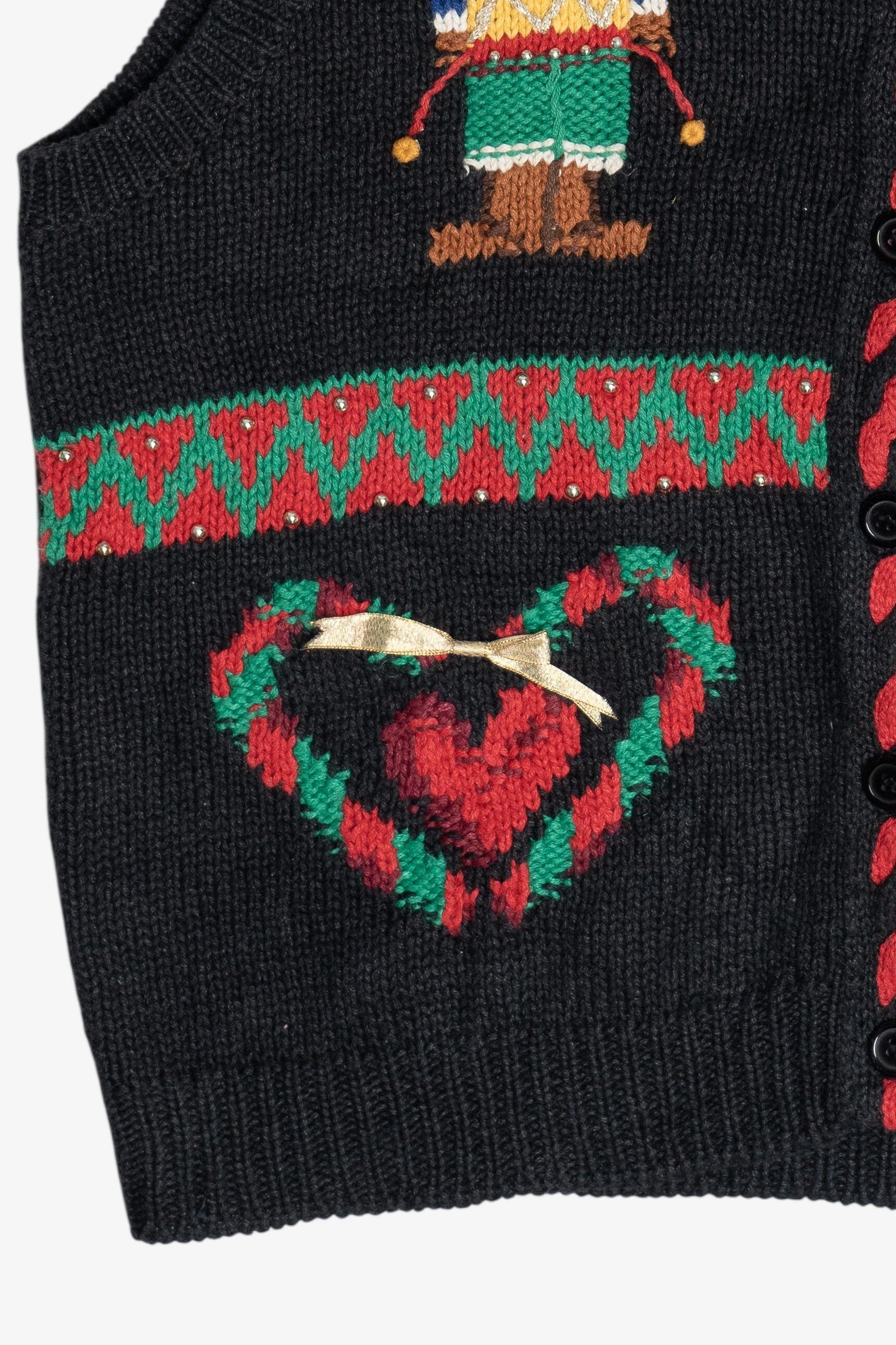 Vintage Hand Knit Ugly Christmas Vest (1990s)