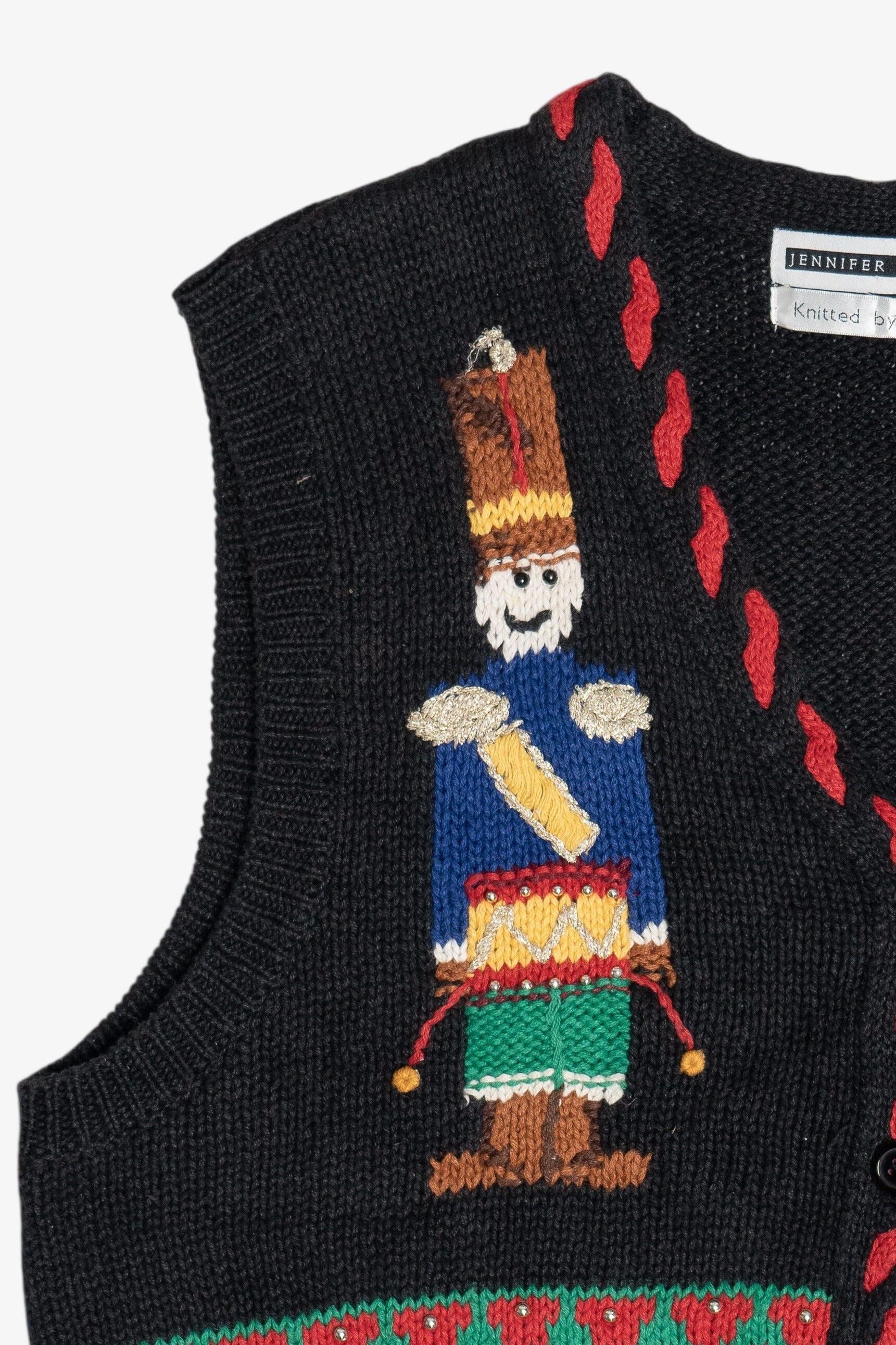 Vintage Hand Knit Ugly Christmas Vest (1990s)
