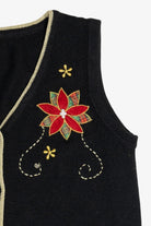 Vintage Poinsettia Ugly Christmas Vest (2000s)