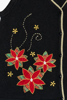 Vintage Poinsettia Ugly Christmas Vest (2000s)
