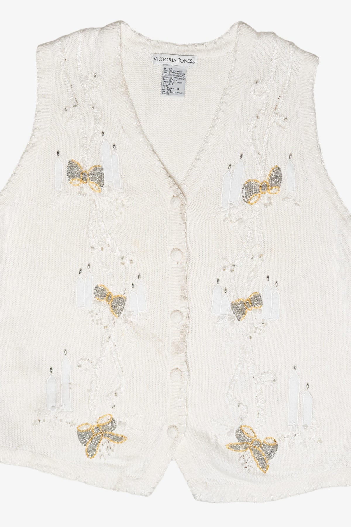 Candles Vintage Ugly Christmas Sweater Vest (2000s)