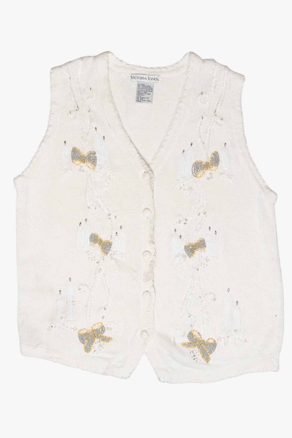 Candles Vintage Ugly Christmas Sweater Vest (2000s)