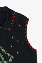 Sequin Tree Vintage Ugly Christmas Sweater Vest (2000s)