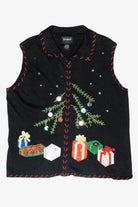Sequin Tree Vintage Ugly Christmas Sweater Vest (2000s)