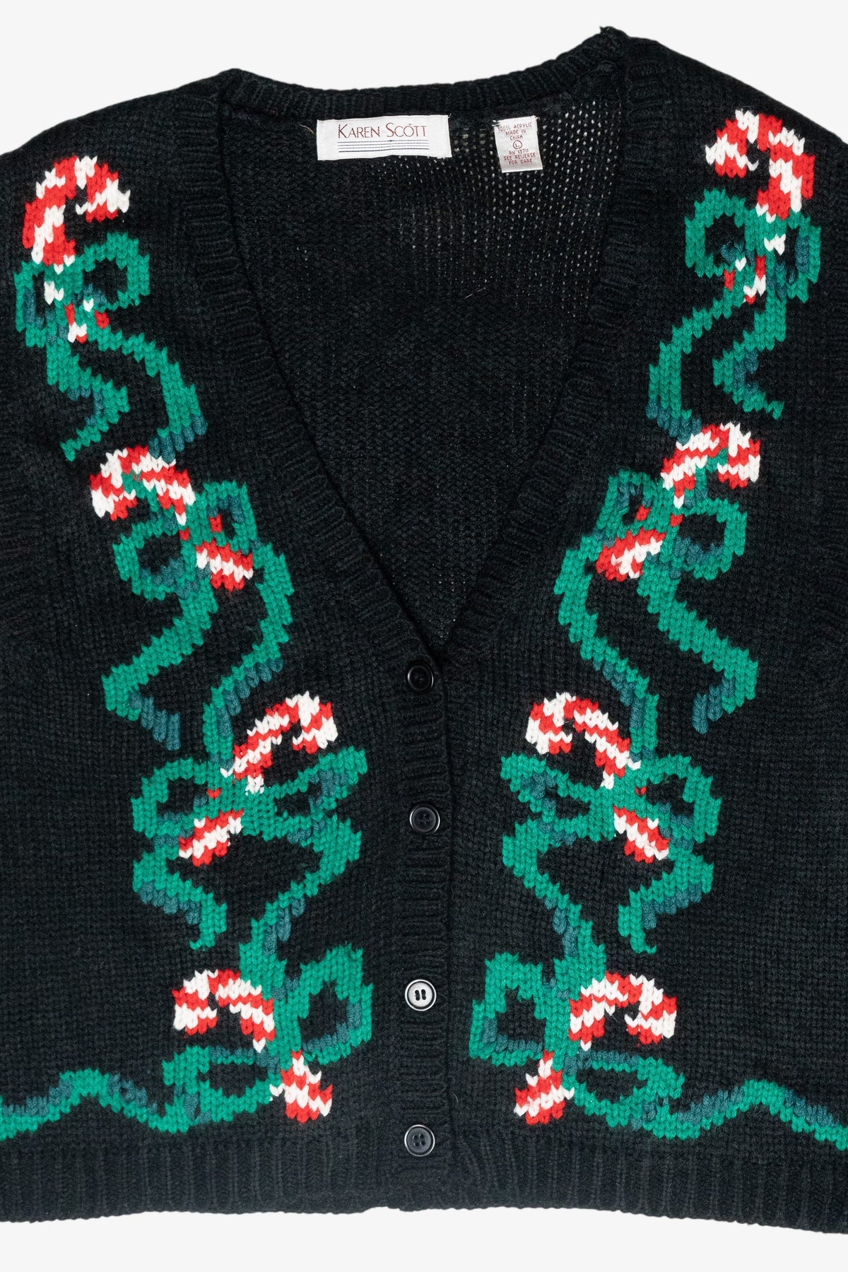 Candy Cane Knit Vintage Ugly Christmas Sweater Vest (1990s)