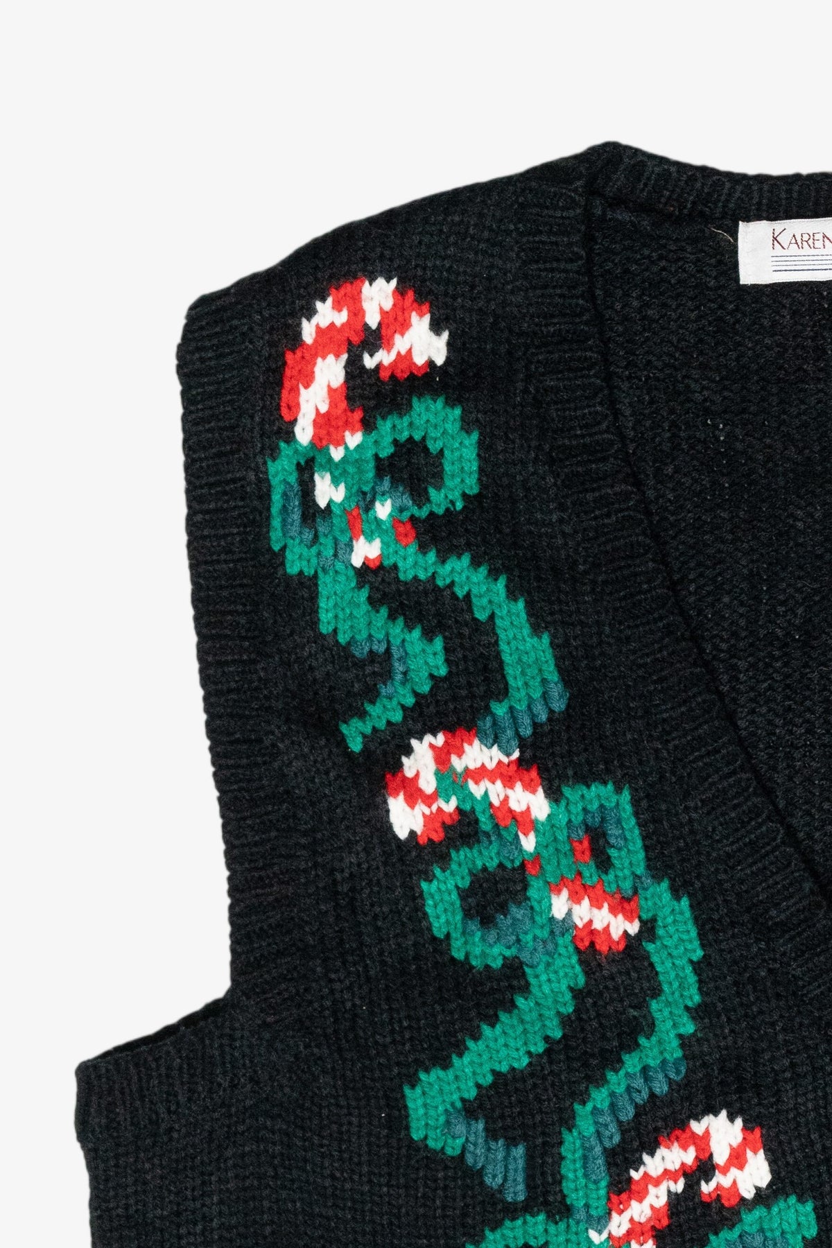 Candy Cane Knit Vintage Ugly Christmas Sweater Vest (1990s)