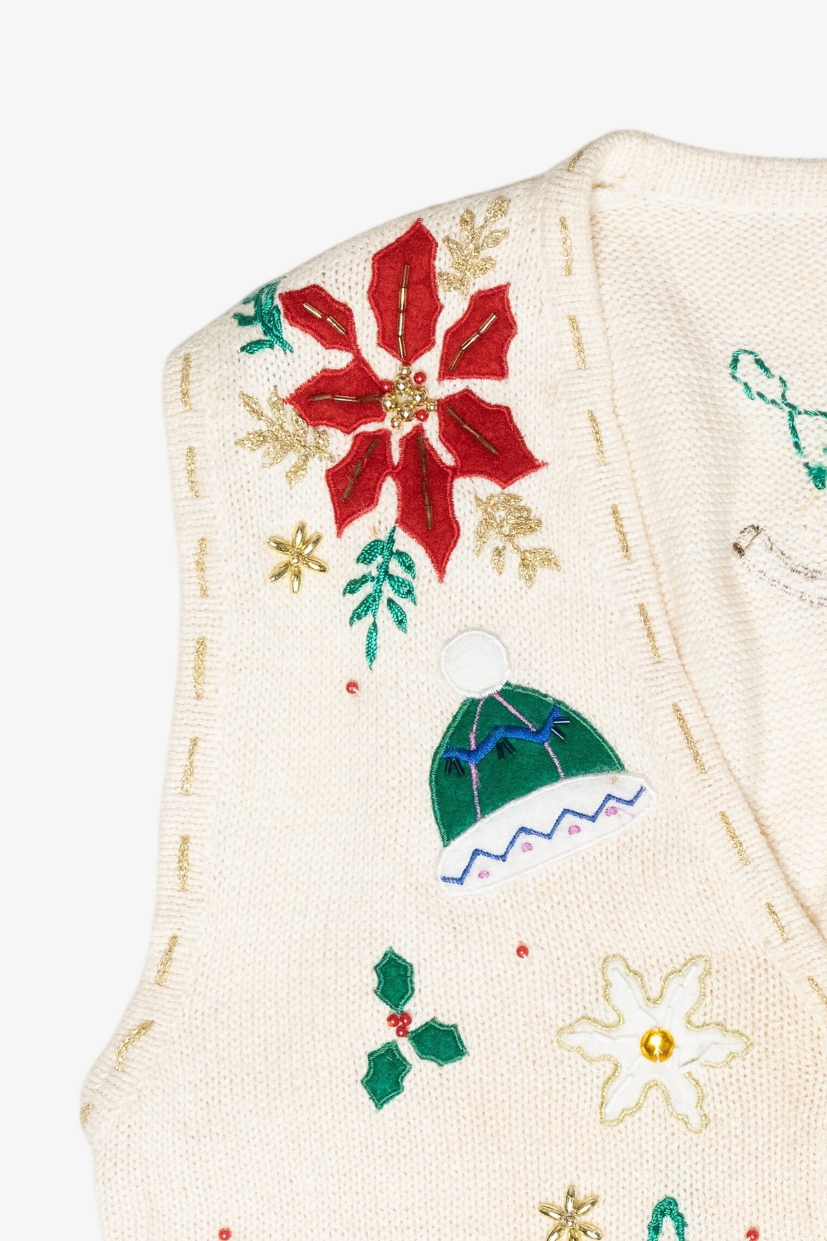 Hats & Mittens Vintage Ugly Christmas Sweater Vest (1990s)
