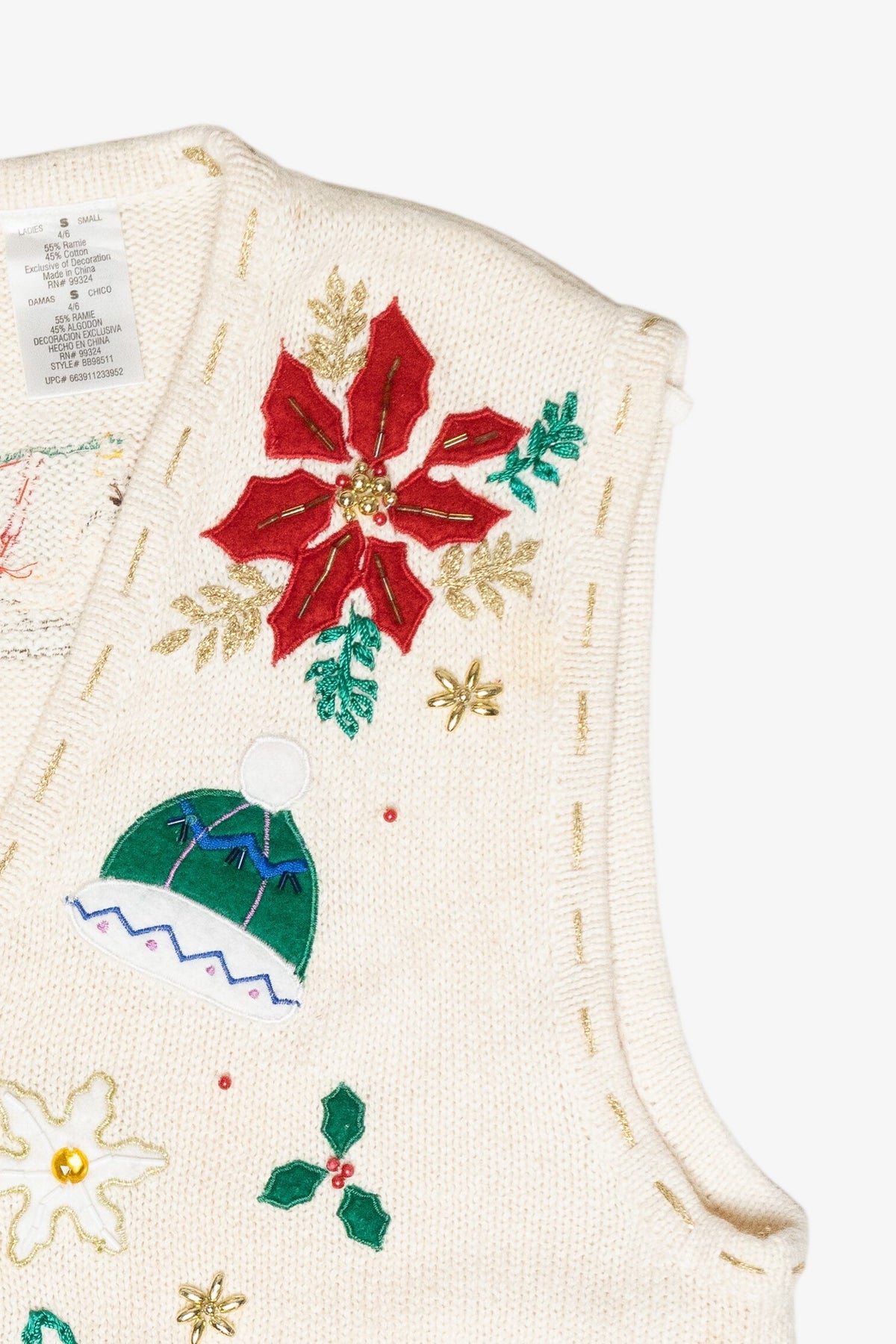 Hats & Mittens Vintage Ugly Christmas Sweater Vest (1990s)