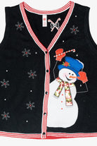 Happy Snowman Vintage Ugly Christmas Sweater Vest (2000s)