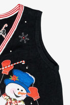 Happy Snowman Vintage Ugly Christmas Sweater Vest (2000s)