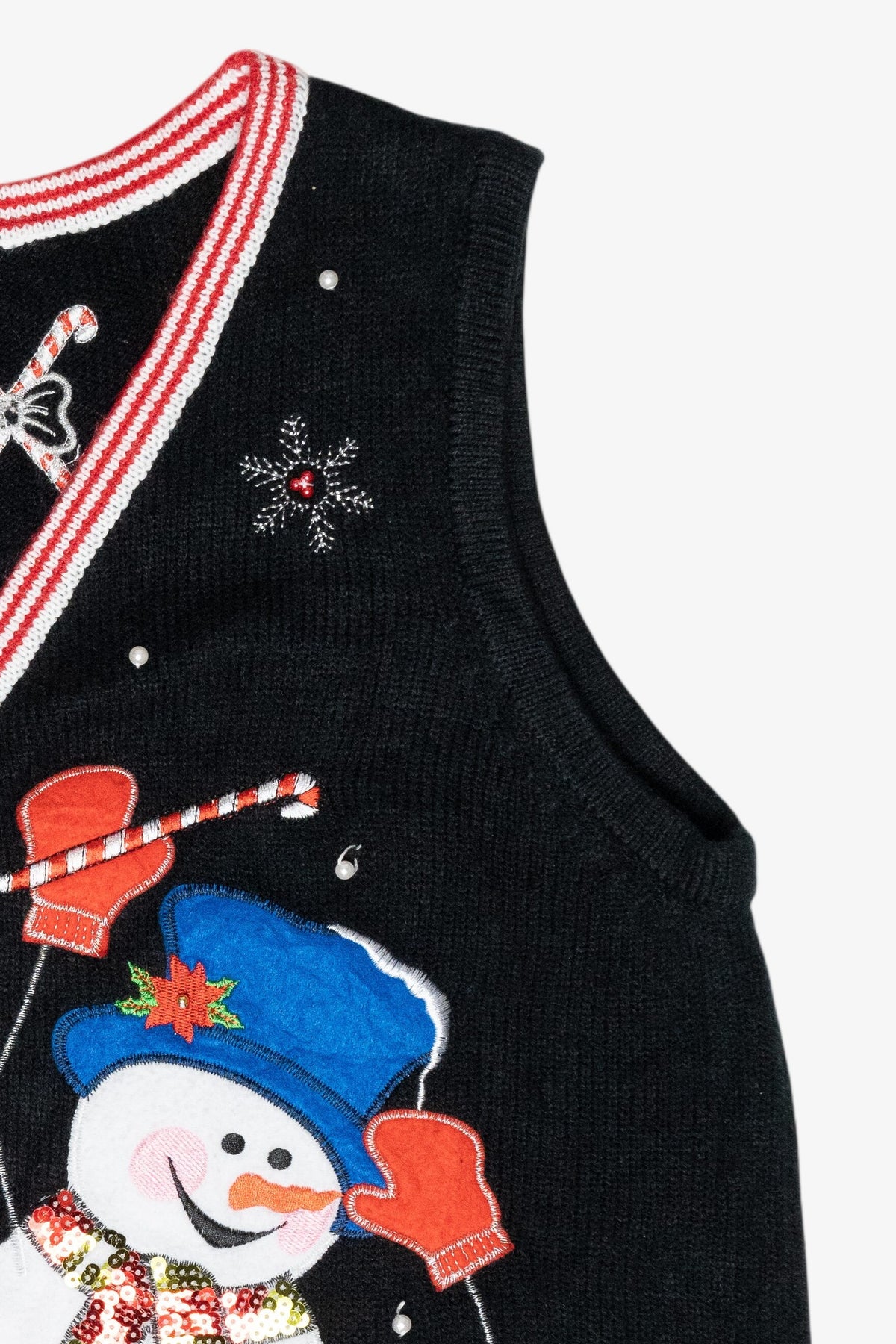 Happy Snowman Vintage Ugly Christmas Sweater Vest (2000s)