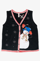 Happy Snowman Vintage Ugly Christmas Sweater Vest (2000s)