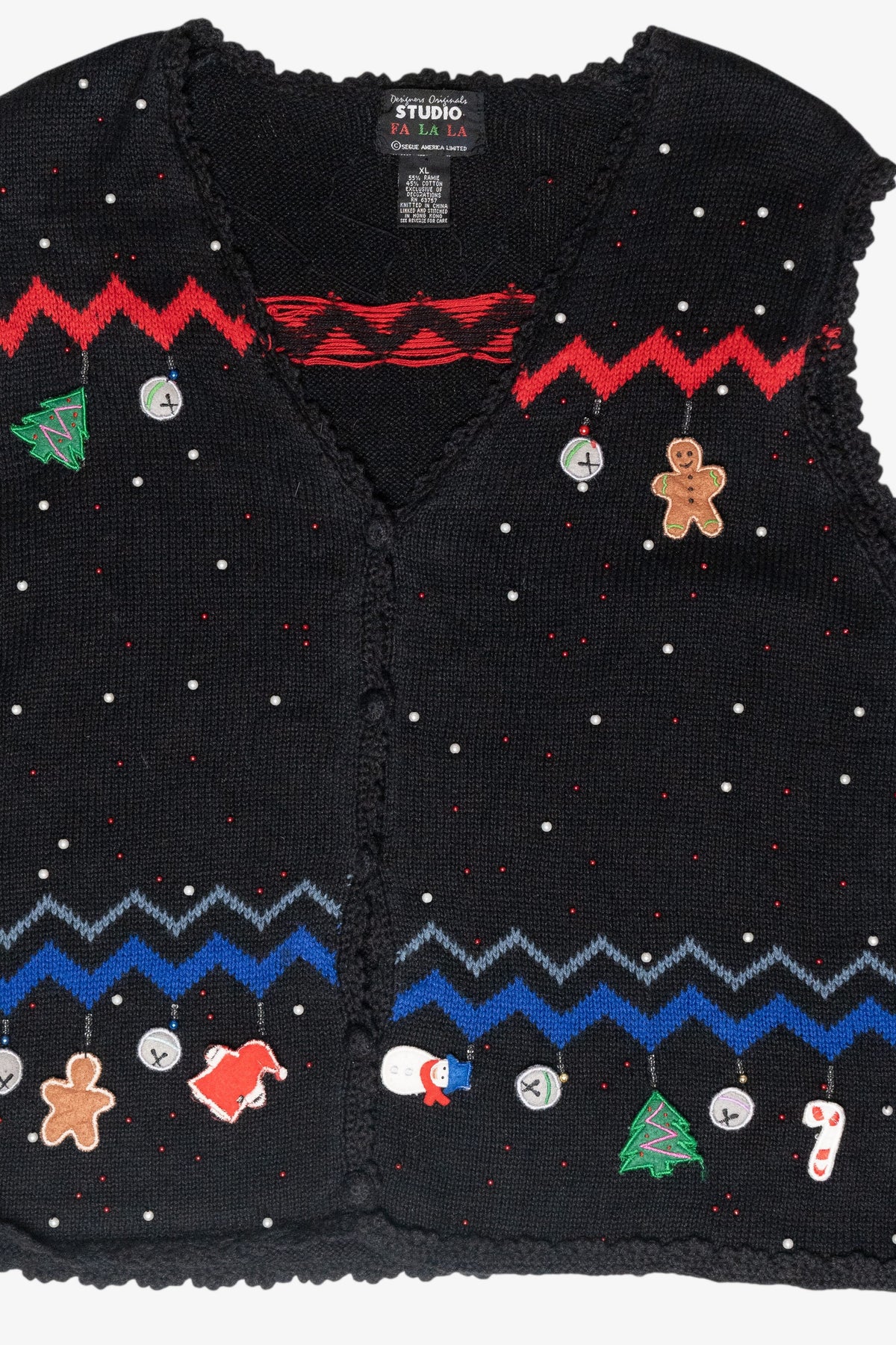 Holiday Dangles Vintage Ugly Christmas Sweater Vest (2000s)