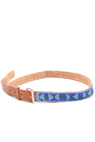 Blue Arrows Leather Belt