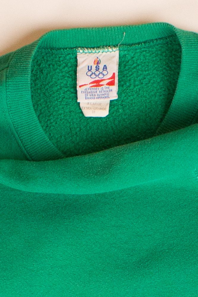Vintage Green Embroidered USA Olympic Sweatshirt (1990s)