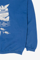 Vintage Blue "Save For Victory" America War Bonds Sweatshirt (1990s)