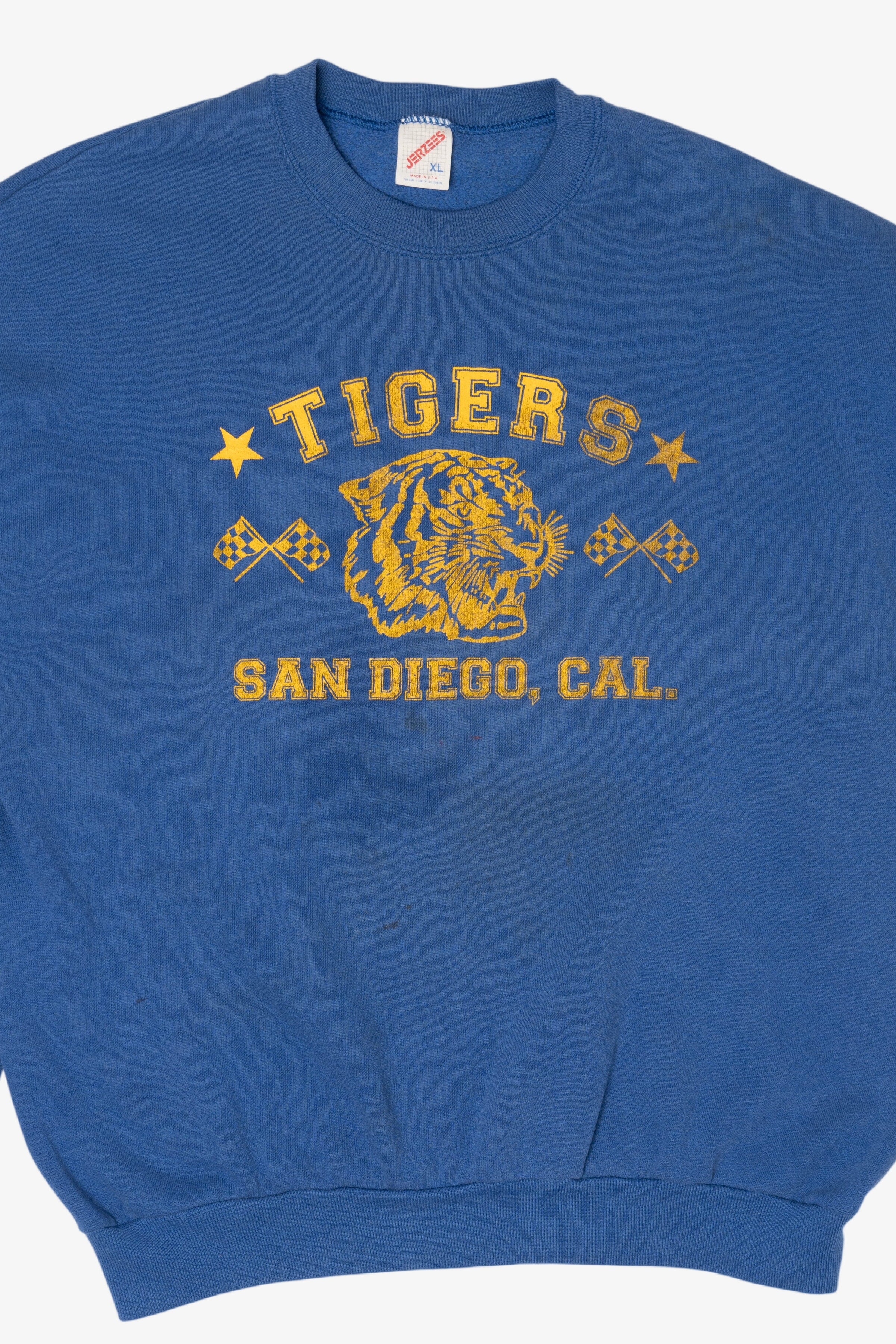 Vintage Distressed Blue San Diego California Tigers Sweatshirt (1990s)