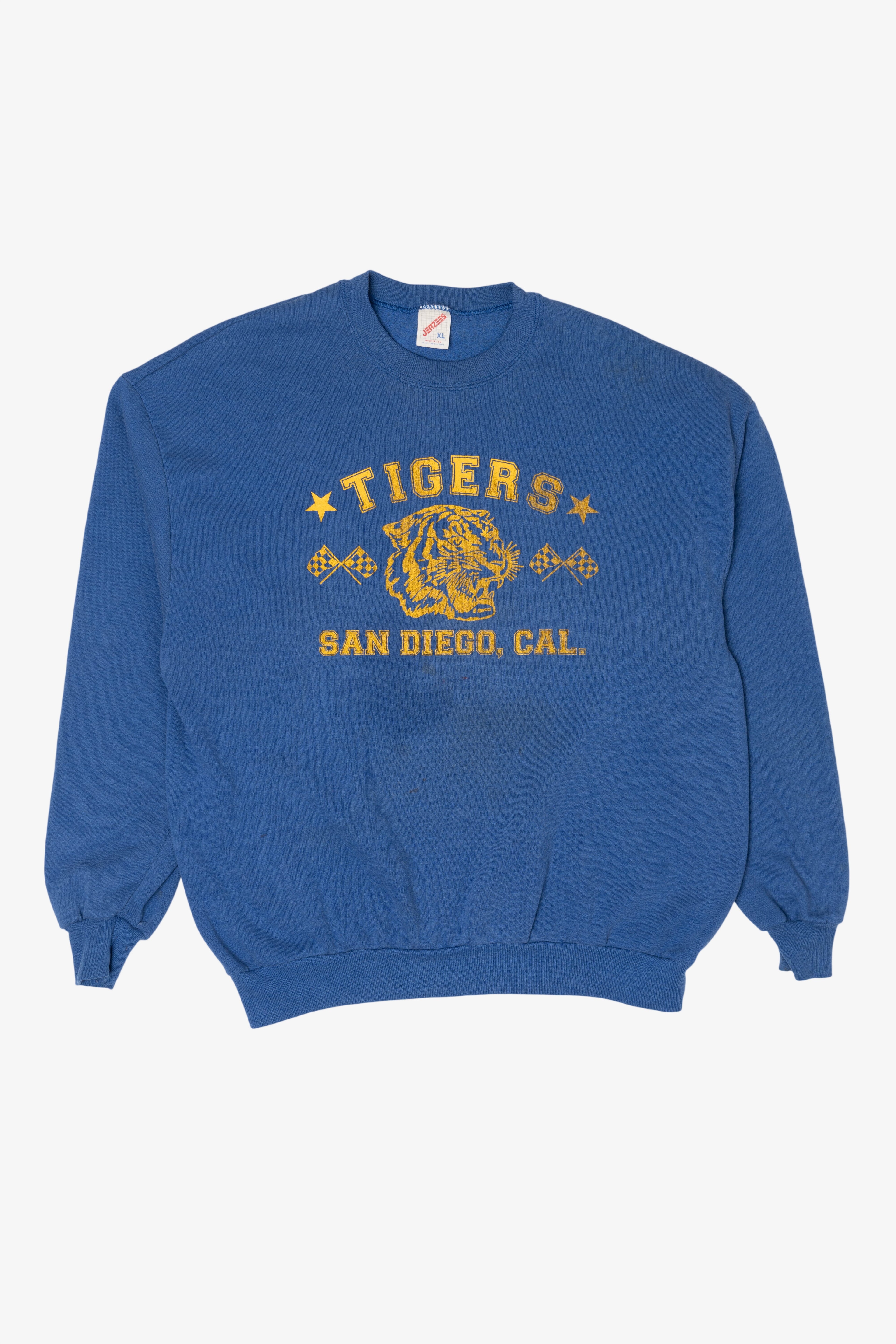 Vintage Distressed Blue San Diego California Tigers Sweatshirt (1990s)