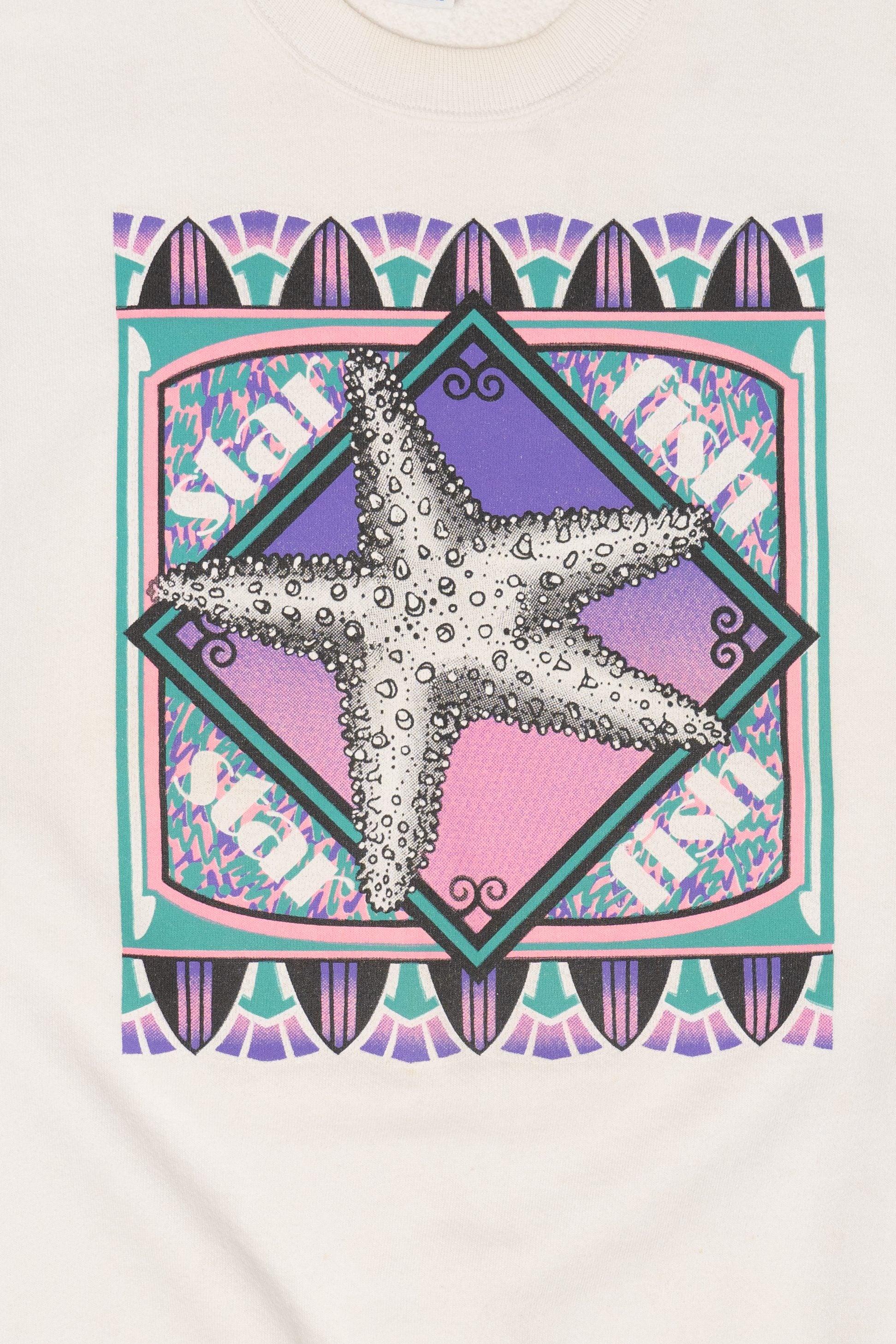 Vintage Star Fish Short Sleeve Sweatshirt (1990s)