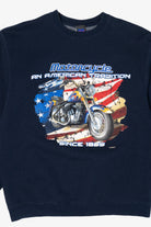 Vintage Navy Blue Motorcycle "An American Tradition" Sweatshirt (1990s)