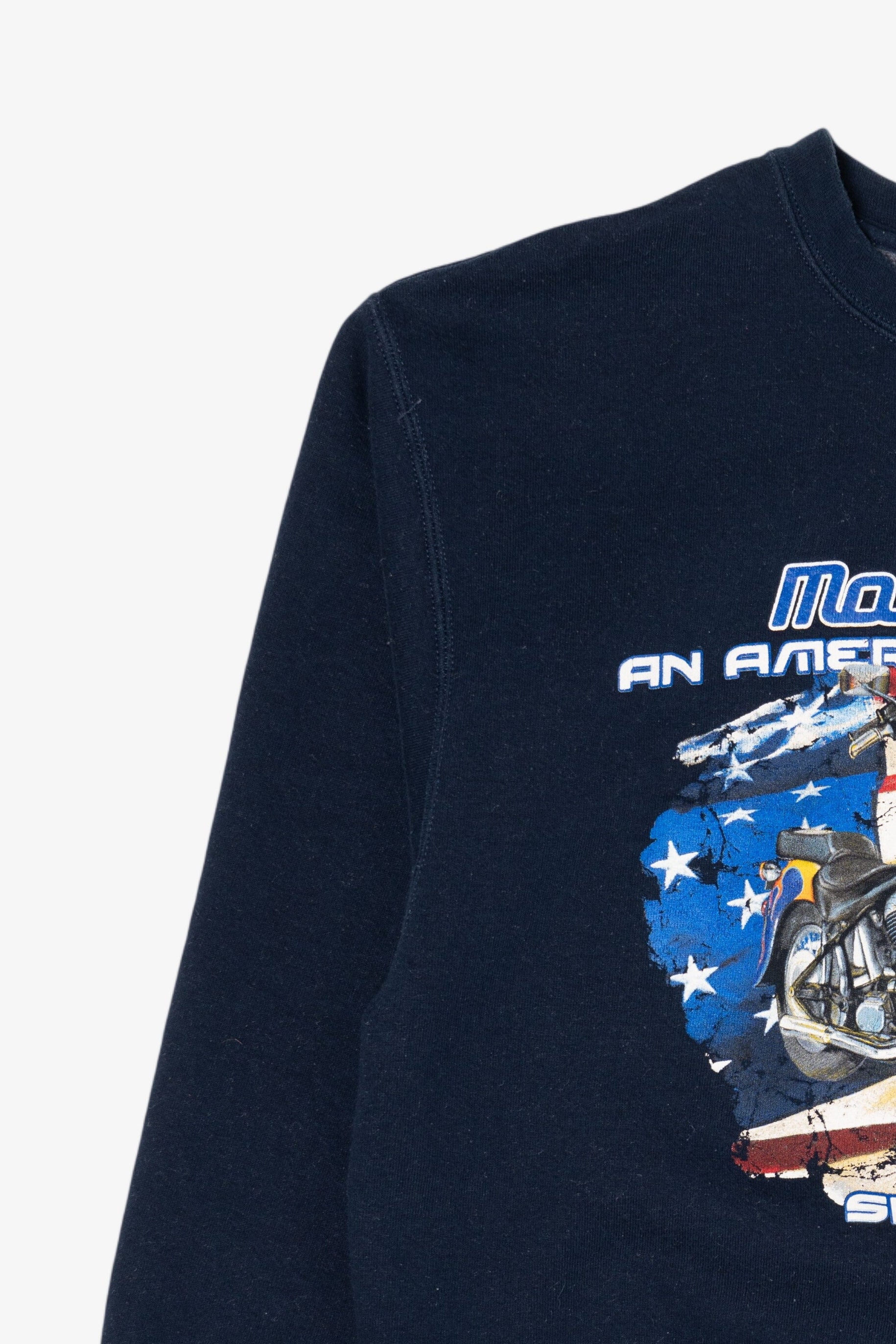 Vintage Navy Blue Motorcycle "An American Tradition" Sweatshirt (1990s)