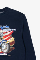 Vintage Navy Blue Motorcycle "An American Tradition" Sweatshirt (1990s)