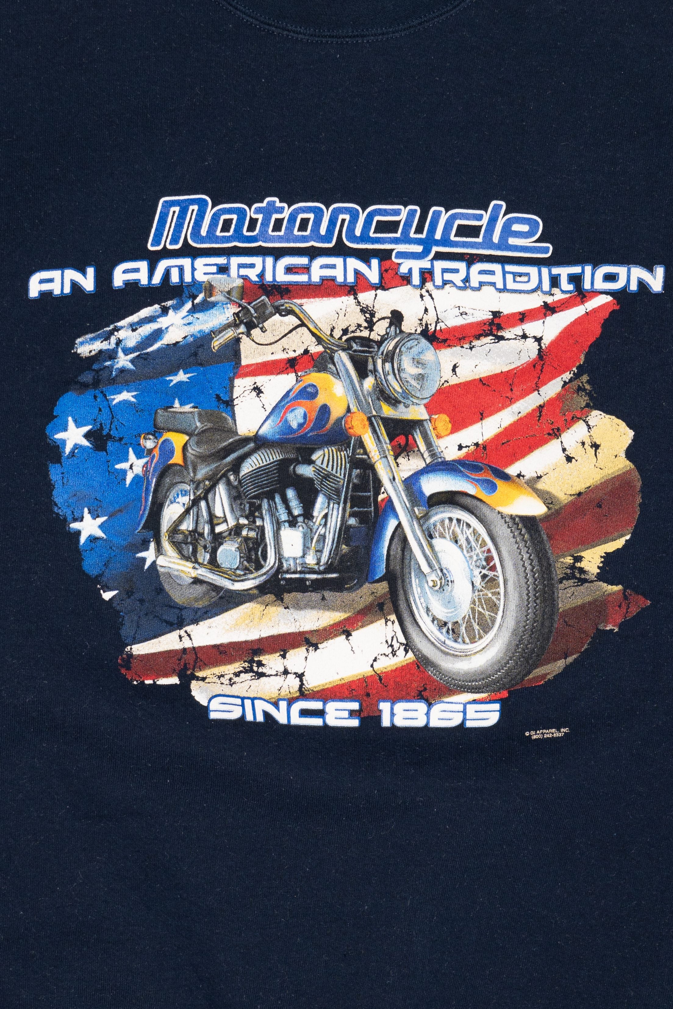 Vintage Navy Blue Motorcycle "An American Tradition" Sweatshirt (1990s)