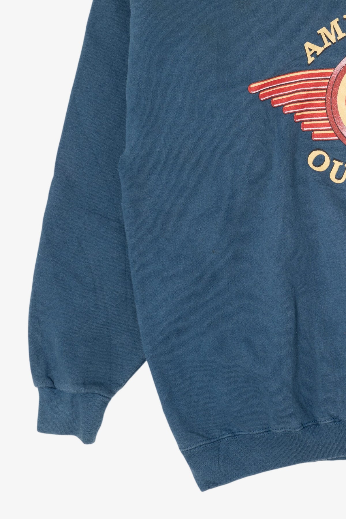 Vintage Blue "American Outpost" Discus Athletic Sweatshirt (1990s)
