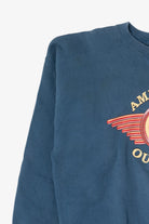 Vintage Blue "American Outpost" Discus Athletic Sweatshirt (1990s)