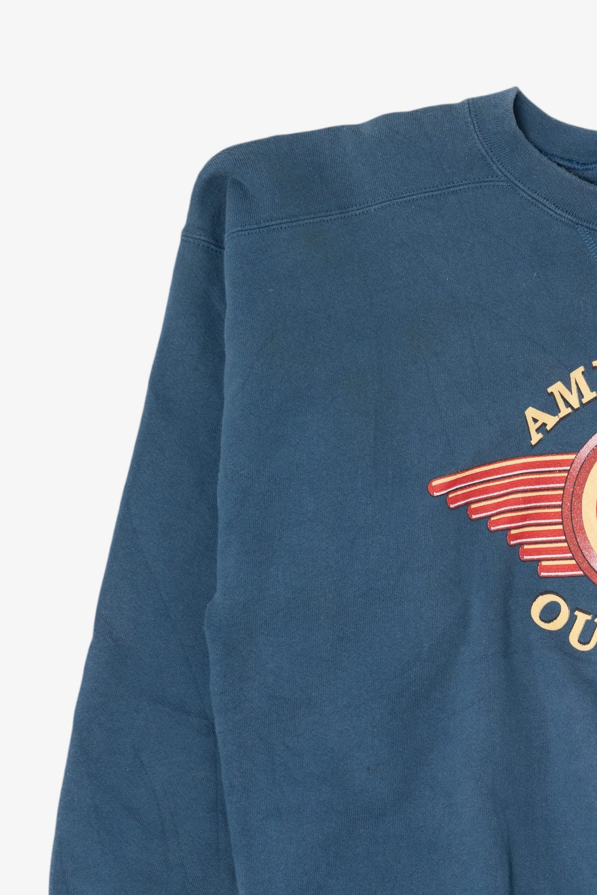 Vintage Blue "American Outpost" Discus Athletic Sweatshirt (1990s)