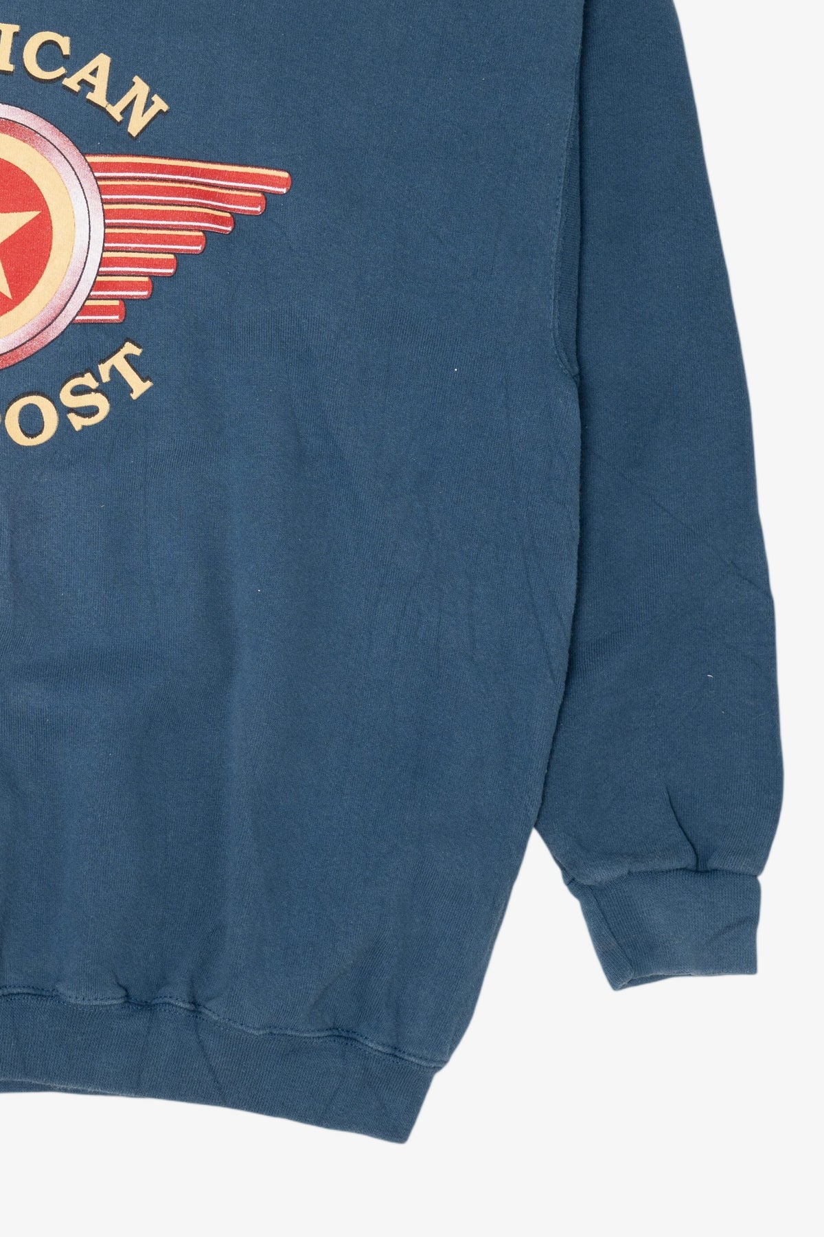 Vintage Blue "American Outpost" Discus Athletic Sweatshirt (1990s)
