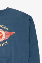 Vintage Blue "American Outpost" Discus Athletic Sweatshirt (1990s)