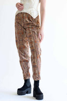 Pastel Floral Velvet Vintage Pants (sz. 30)