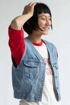 Acid Washed Denim Vest