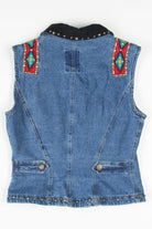 Denim Studded Embroidered Vest