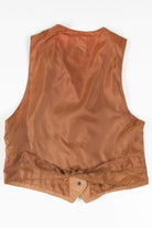 Tan Leather Button Vest