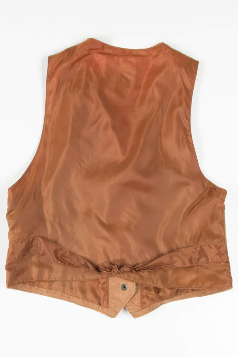 Tan Leather Button Vest