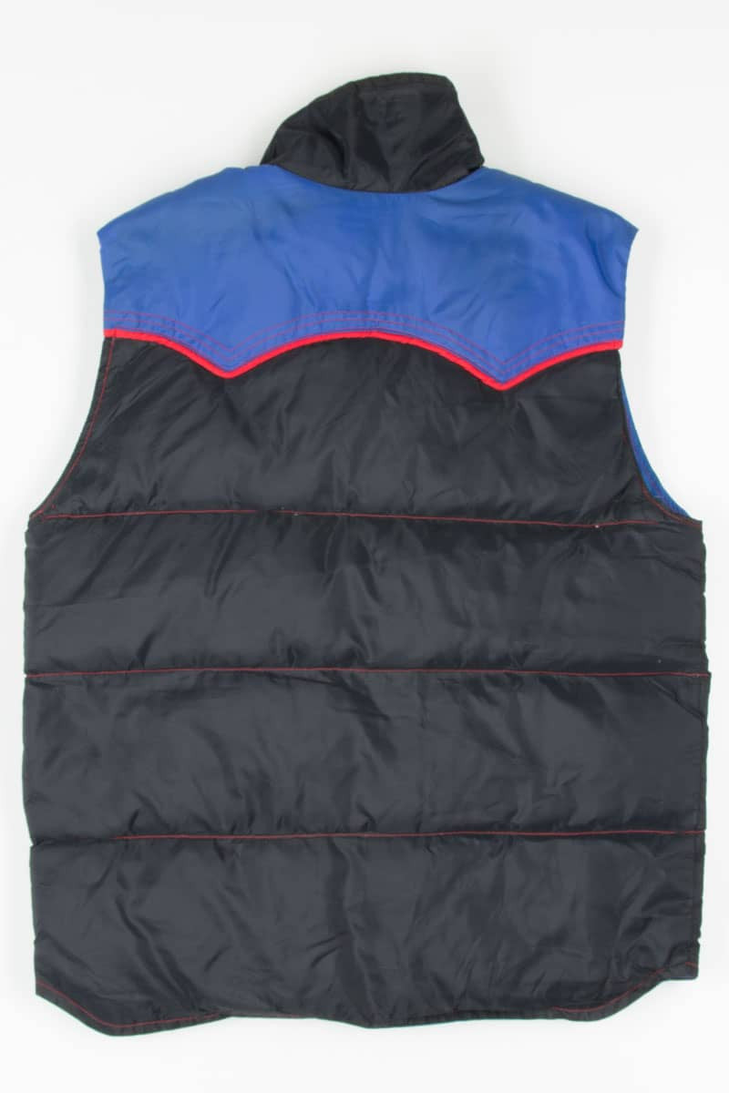 Vintage Black & Blue Down Ski Vest