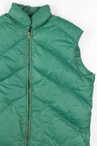 Green Distressed Down Vest