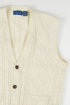 Cream Cable Knit Sweater Vest