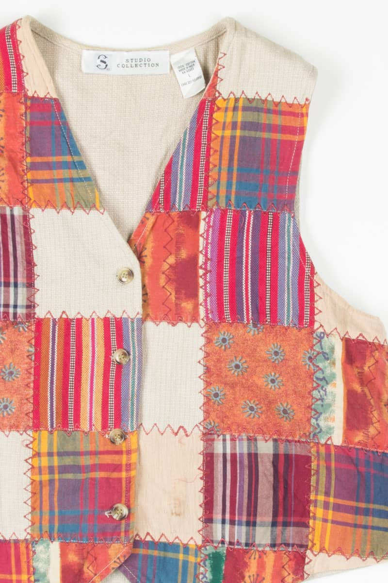Linen Patchwork Vest