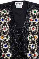 Black Shells & Sequins Vest