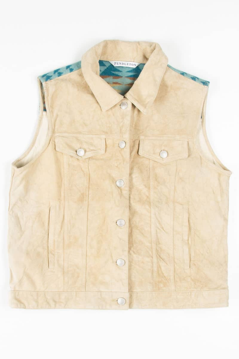 Vintage Pendleton Leather & Wool Vest