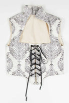 Antique Pattern Lace Up Bustier