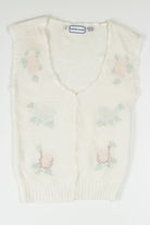 Floral Knit Sweater Vest