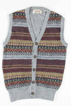 Grey Striped Sweater Vest