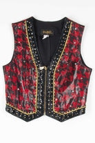 Leather Houndstooth Show Vest