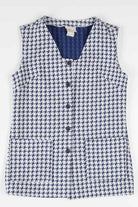 Houndstooth Button Front Vest